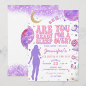 In mijn verjaardagstijdperk Paarse Sleepover Verja Kaart (Voorkant / Achterkant)