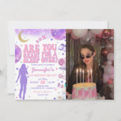 In mijn verjaardagstijdperk Paarse Sleepover Verja Kaart (Voorkant)