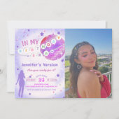 In mijn verjaardagstijdperk Paarse verjaardagsfoto Kaart (Voorkant)