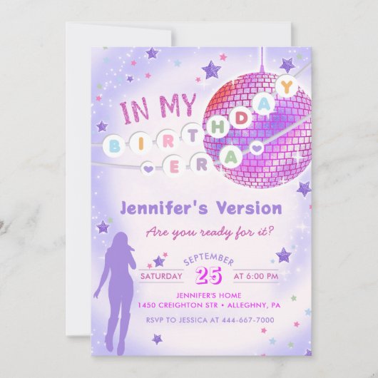 In mijn verjaardagstijdperk Paarse verjaardagsuitn Kaart (Voorkant)