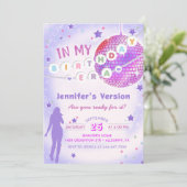 In mijn verjaardagstijdperk Paarse verjaardagsuitn Kaart (Staand voorkant)