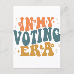 In mijn verkiezingstijd retro wavy briefkaart