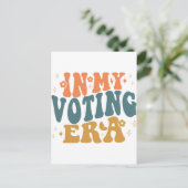 In mijn verkiezingstijd retro wavy briefkaart (Staand voorkant)