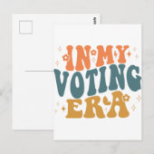 In mijn verkiezingstijd retro wavy briefkaart (Voorkant / Achterkant)