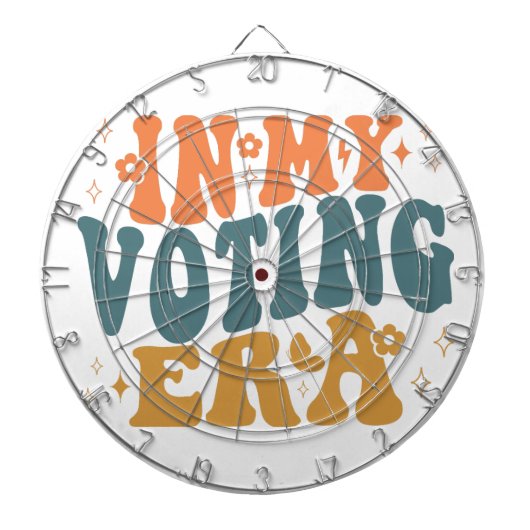 In mijn verkiezingstijd retro wavy dartbord (Voorkant)