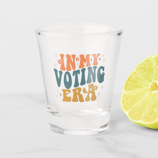 In mijn verkiezingstijd retro wavy shot glas (Voorkant)