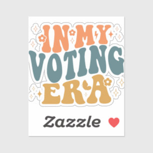 In mijn verkiezingstijd retro wavy sticker