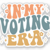 In mijn verkiezingstijd retro wavy sticker (Voorkant)