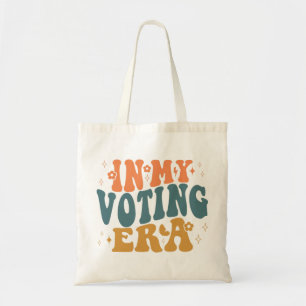 In mijn verkiezingstijd retro wavy tote bag