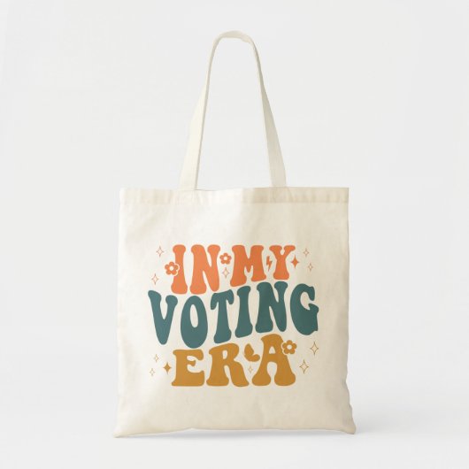 In mijn verkiezingstijd retro wavy tote bag (Voorkant)