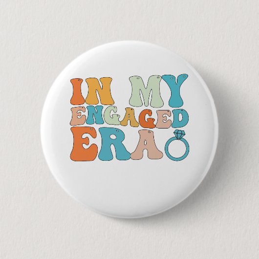 In mijn verloofde tijdperk Groovy Retro Ronde Button 5,7 Cm (Voorkant)