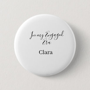 In mijn verloofde tijdperk voeg naam datum verlovi ronde button 5,7 cm
