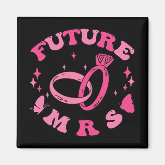 In Mijn Verlovingstijd Groovy Bruid Bachelorette F Magneet (Voorkant)