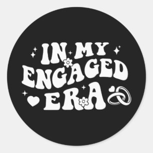 In Mijn Verlovingstijdperk Retro Bruid Bachelorett Ronde Sticker