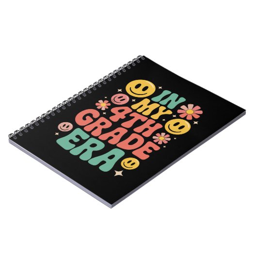 In mijn vierde klas tijdperk Retro 4e klas Back Sc Notitieboek (Linkerzijde)