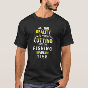 In mijn vissen tijd snijden Visser humor Vis T-shirt