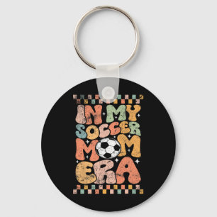 In Mijn Voetbal Moeder Tijdperk Voetll Mama Groovy Sleutelhanger