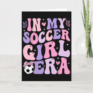 In Mijn Voetbalmeisje Tijdperk Retro Groovy Voetba Kaart