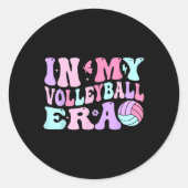 In mijn volleybal tijdperk volleybal liefhebber co ronde sticker (Voorkant)