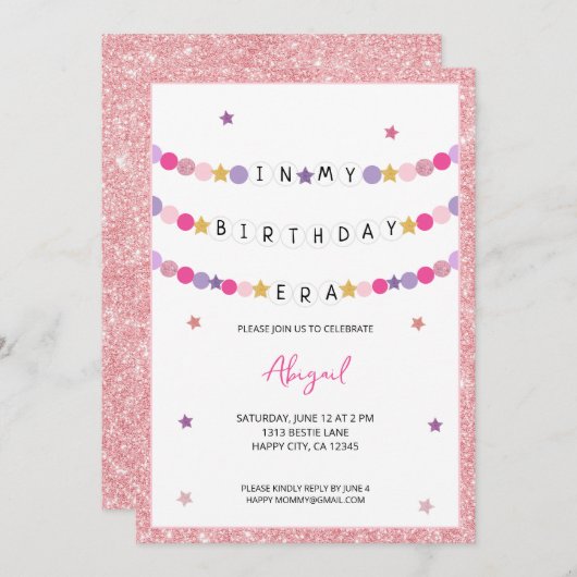 In mijn vriendschap armband tijdperk verjaardagsfe kaart (Voorkant / Achterkant)