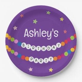 In mijn vriendschap armband tijdperk verjaardagsfe papieren bordje