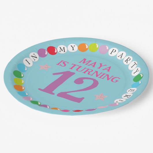 In mijn vriendschap armband tijdperk verjaardagsfe papieren bordje (Gekanteld)