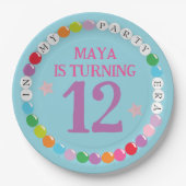 In mijn vriendschap armband tijdperk verjaardagsfe papieren bordje (Voorkant)