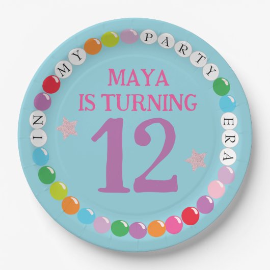 In mijn vriendschap armband tijdperk verjaardagsfe papieren bordje (Voorkant)