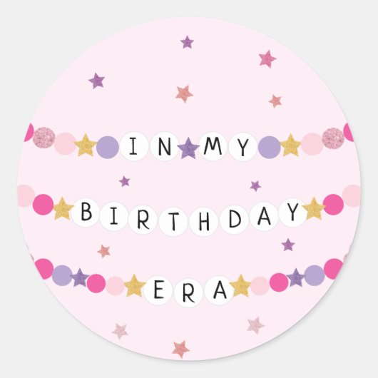 In mijn vriendschap armband tijdperk verjaardagsfe ronde sticker (Voorkant)