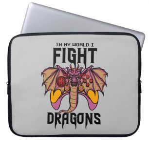 In mijn wereld vecht ik tegen draken laptop sleeve