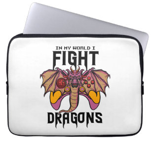 In mijn wereld vecht ik tegen draken laptop sleeve