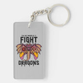In mijn wereld vecht ik tegen draken sleutelhanger (achterkant)