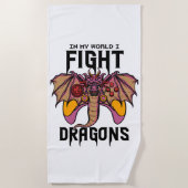 In mijn wereld vecht ik tegen draken strandlaken (Voorkant)