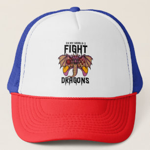In mijn wereld vecht ik tegen draken trucker pet