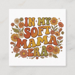 In Mijn Zachte Mama Tijdperk Retro Groovy Bloem On Vierkante Visitekaartje