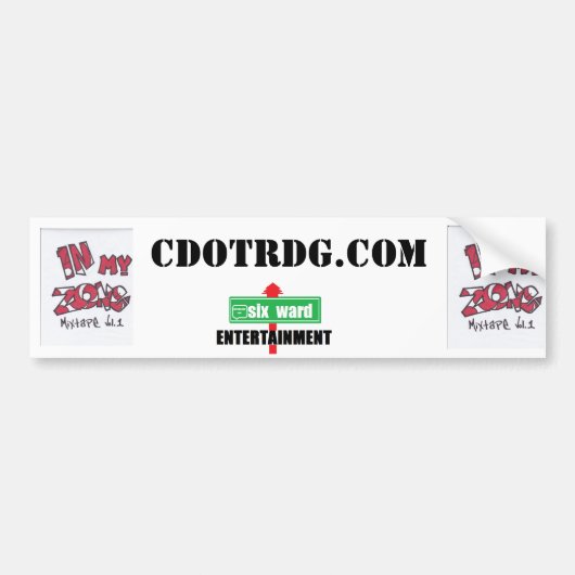 in mijn zone, bumpersticker (Voorkant)