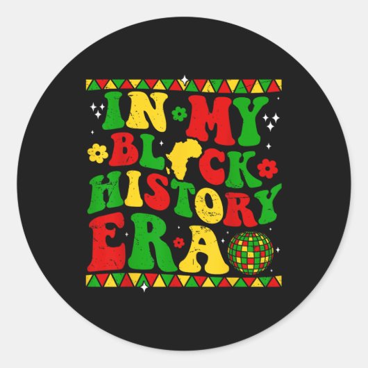 In mijn zwarte geschiedenis tijdperk Mannen vrouwe Ronde Sticker (Voorkant)