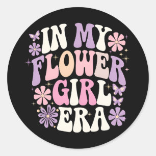 In M'n Bloemenmeisje Tijdperk Retro Groovy Bloem Ronde Sticker