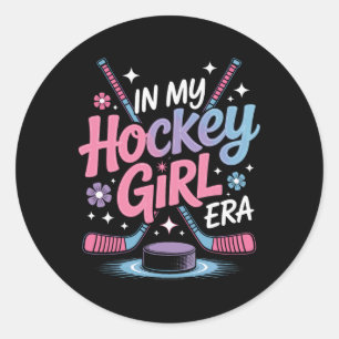 In M'n Hockeymeisje Tijdperk Voor IJshockeyers Ronde Sticker