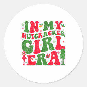 In M'n Notenkraker Meisje Tijdperk Groovy Kerst No Ronde Sticker