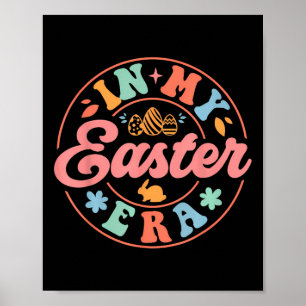 In M'n Pasen Tijdperk Retro Groovy Konijn Ei Geluk Poster