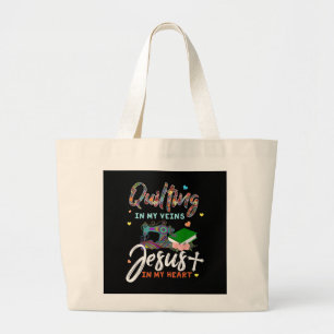 In m'n veinen... Jezus in m'n hartcadeautjes. Grote Tote Bag