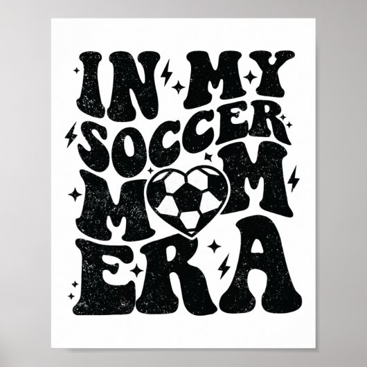 In M'n Voetbalmoeder Tijdperk Retro Voetbal Mama T Poster (Voorkant)