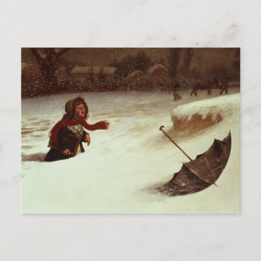 In moeilijkheden briefkaart (Voorkant)