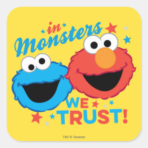 In Monsters vertrouwen we. Vierkante Sticker