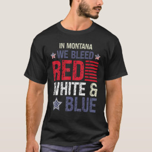 In Montana hebben we op 4 juli rood wit en blauw g T-shirt