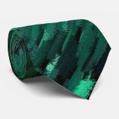 In Motion Abstract Paint Green Stropdas (Opgerold)
