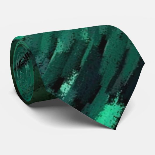 In Motion Abstract Paint Green Stropdas (Opgerold)
