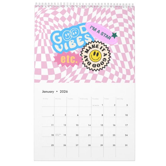 In My 2026 Era Pink Aesthetic Calendar with Quotes Kalender (Jan 2026)
