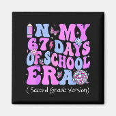In My 67 Days Of School Era Groovy Second Grade Ve Magneet (Voorkant)